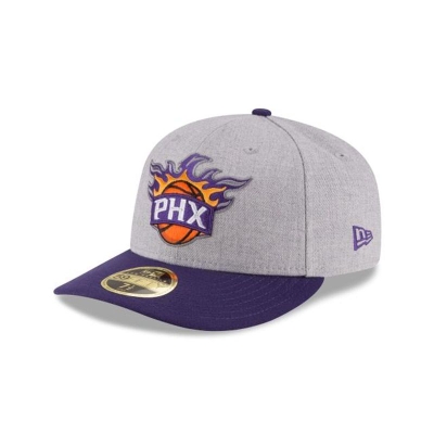 Grey Phoenix Suns Hat - New Era NBA Heather Low Profile 59FIFTY Fitted Caps USA7452981